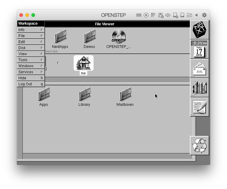 Screenshot of OpenStep